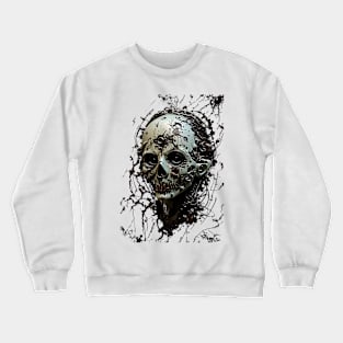 Nightmare's Delight: Haunting Zombie Halloween Spectacle Crewneck Sweatshirt